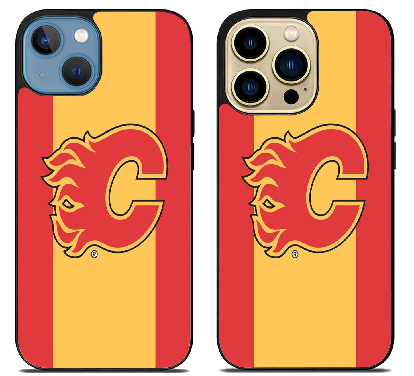 Calgary Flames Stripe iPhone 14 | 14 Plus | 14 Pro | 14 Pro Max Case
