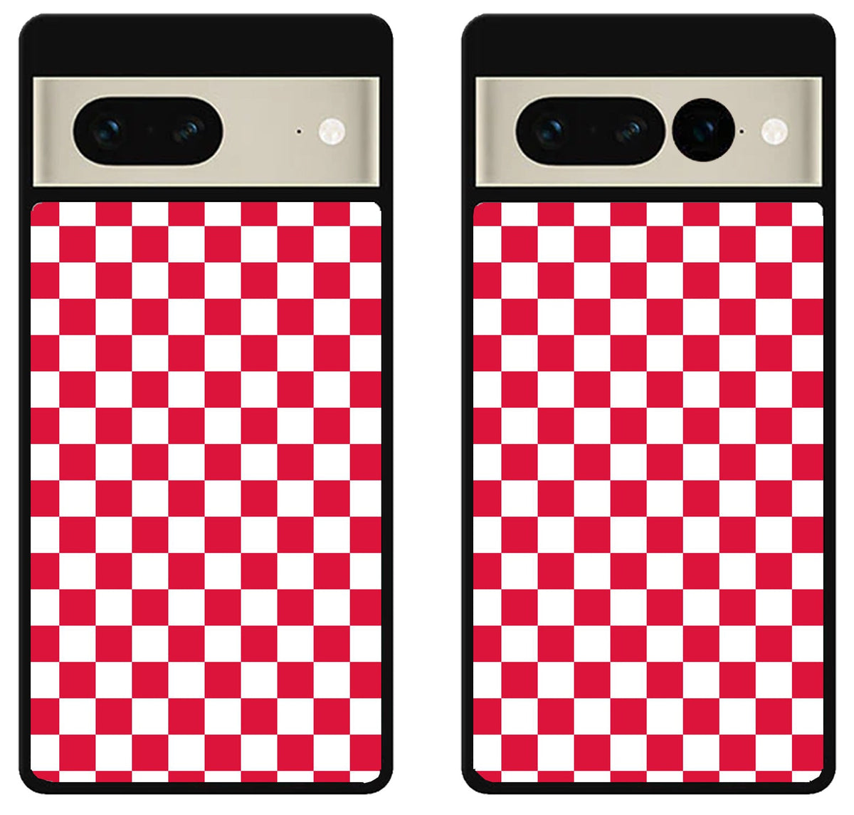 Checkerboard Flame Vanz Red And White Google Pixel 7 | 7 Pro Case