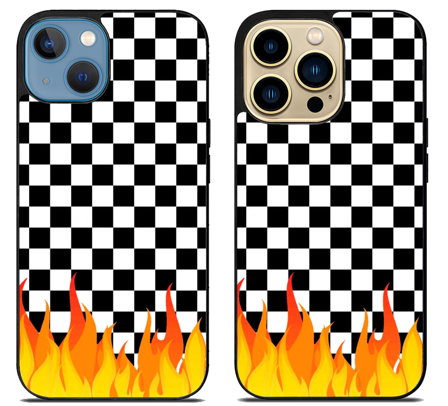 Checkerboard Vanz With Flame iPhone 14 | 14 Plus | 14 Pro | 14 Pro Max Case
