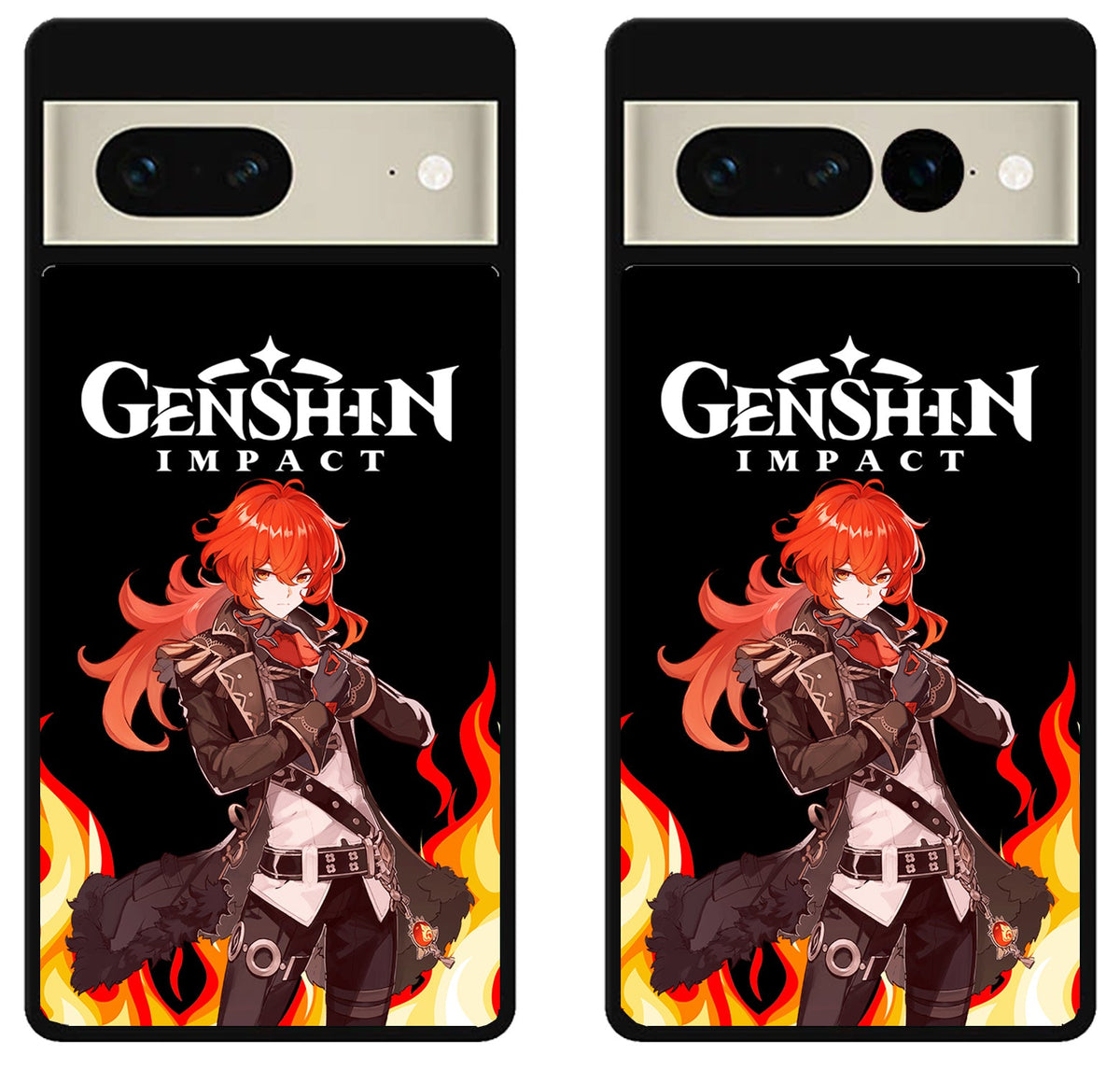 Diluc Collage Genshin Impact Cover Google Pixel 7 | 7 Pro Case