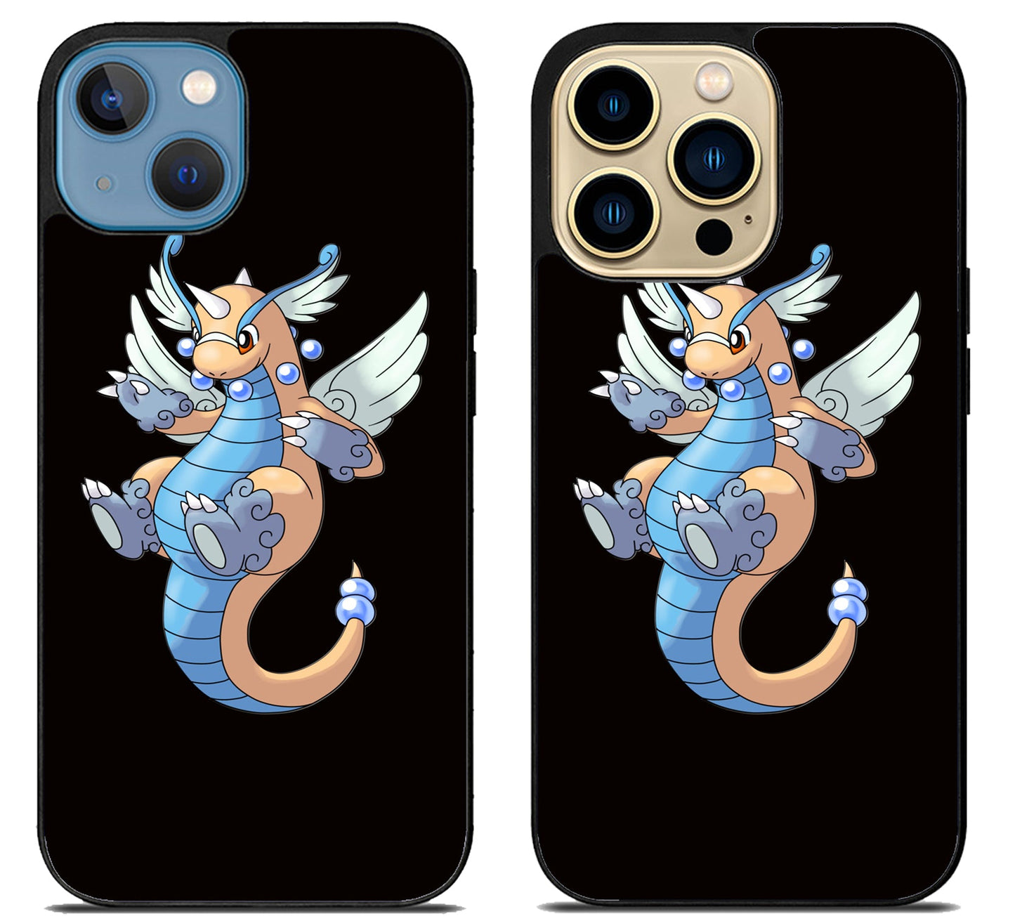 Dragonite Pokemon Black iPhone 14 | 14 Plus | 14 Pro | 14 Pro Max Case