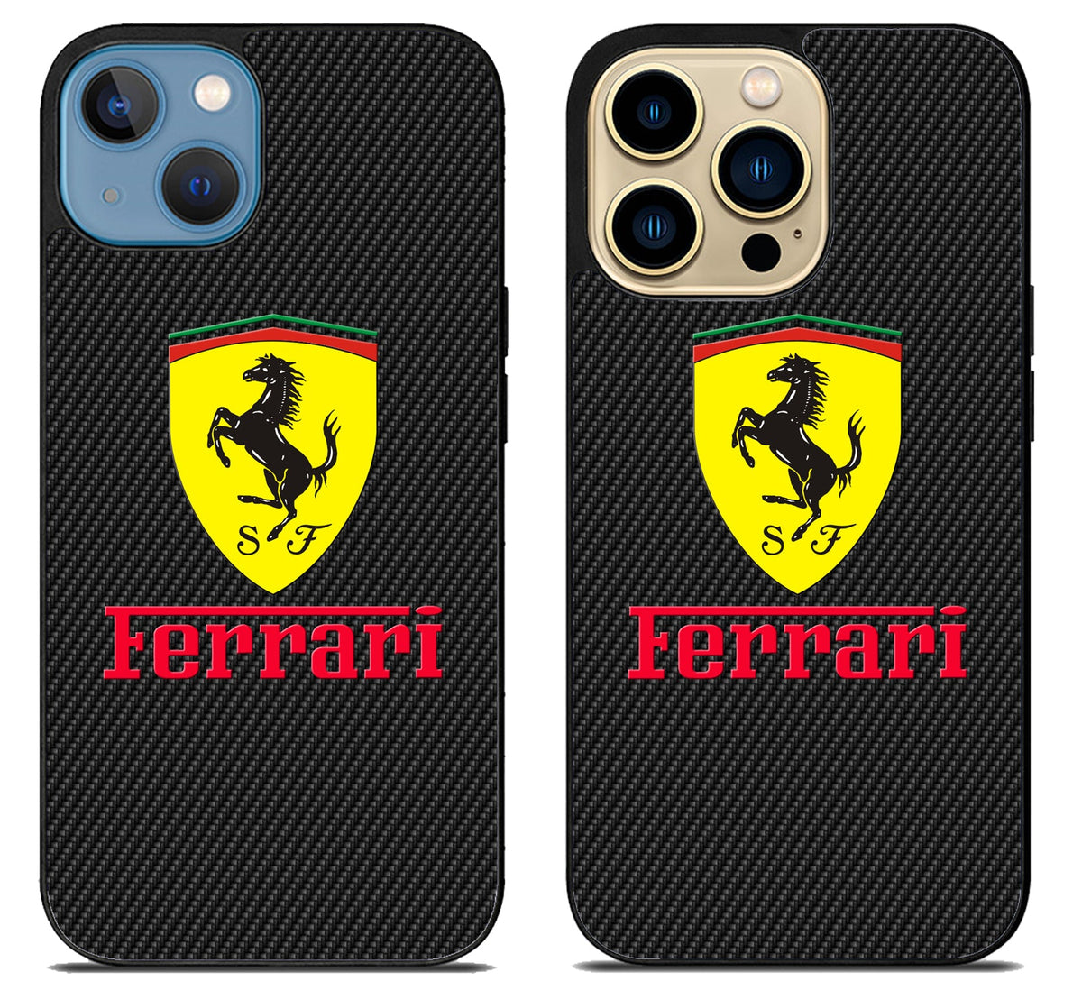 Ferrari Black Carbon iPhone 14 | 14 Plus | 14 Pro | 14 Pro Max Case