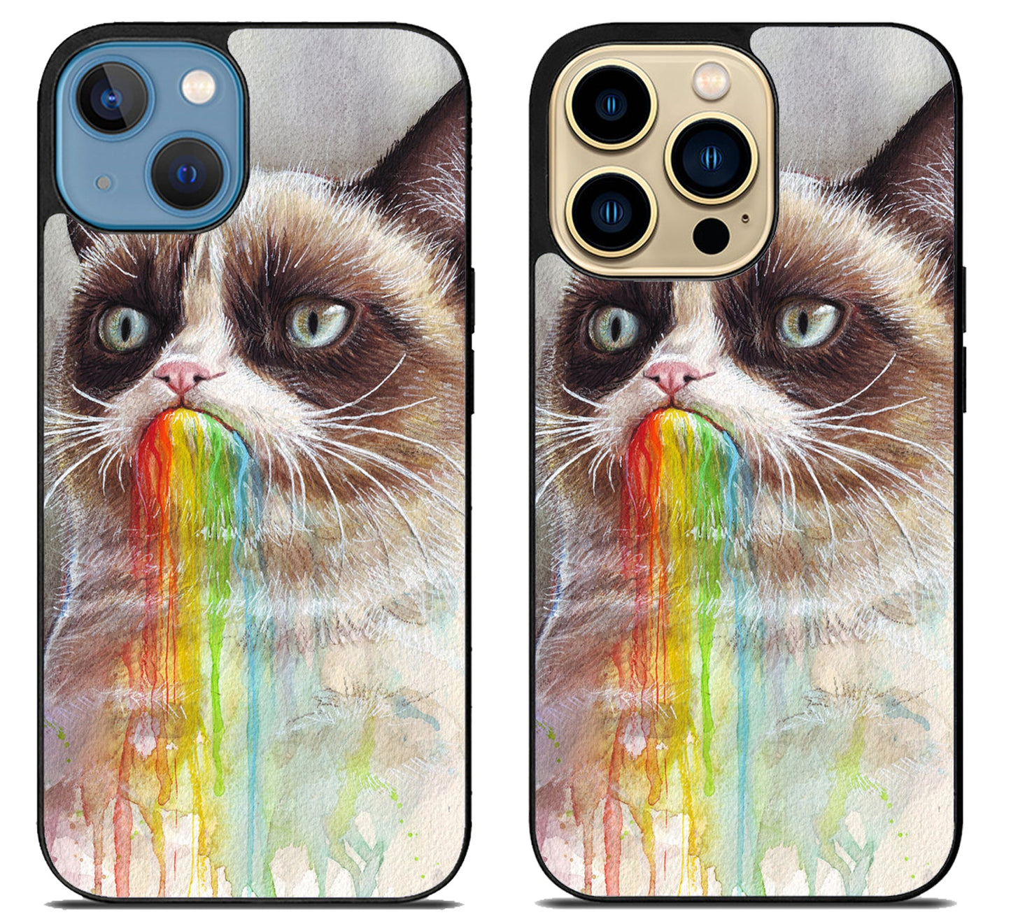 Grumpy Cat Rainbow iPhone 14 | 14 Plus | 14 Pro | 14 Pro Max Case