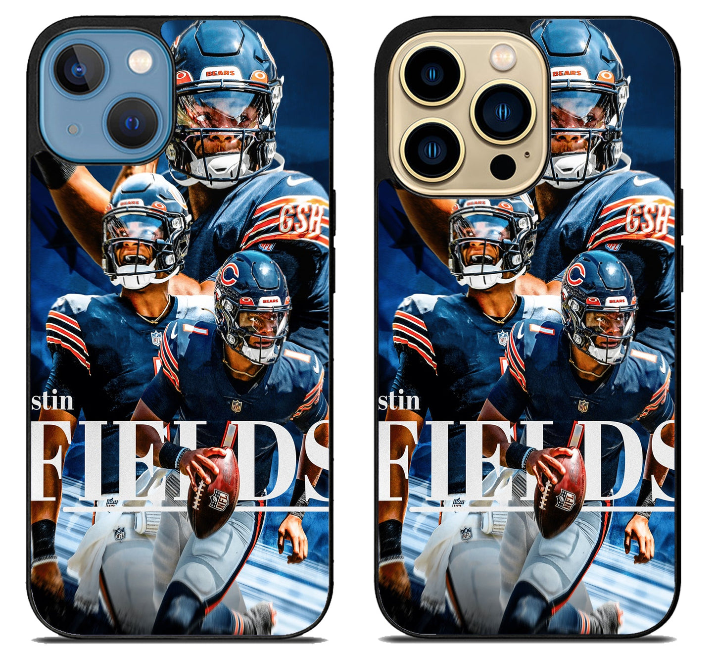 Justin Fields Chicago Bears Collage iPhone 14 | 14 Plus | 14 Pro | 14 Pro Max Case