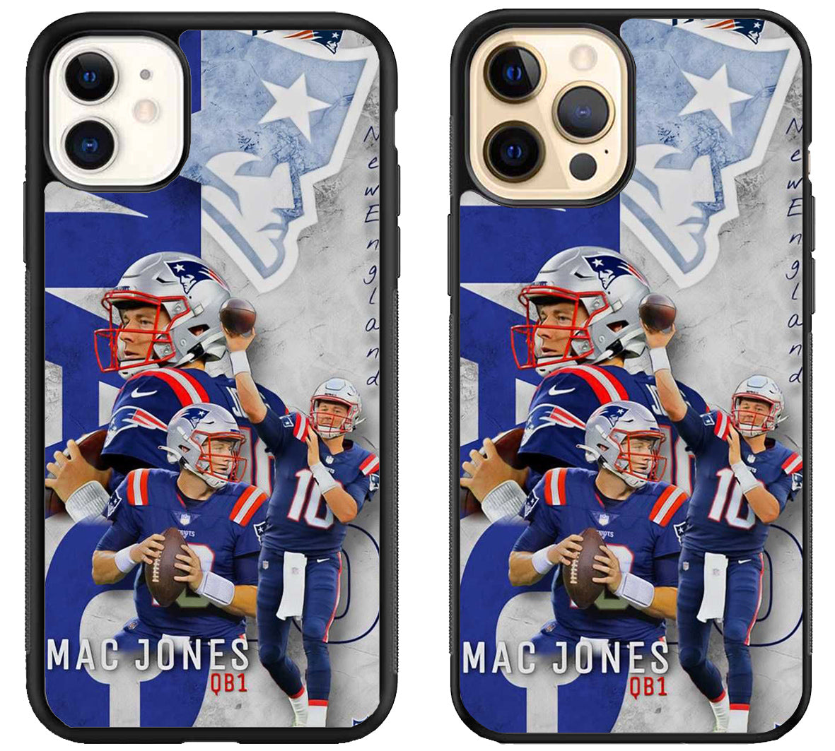 Mac Jones New England Patriots Collage iPhone 12 | 12 Mini | 12 Pro | 12 Pro Max Case
