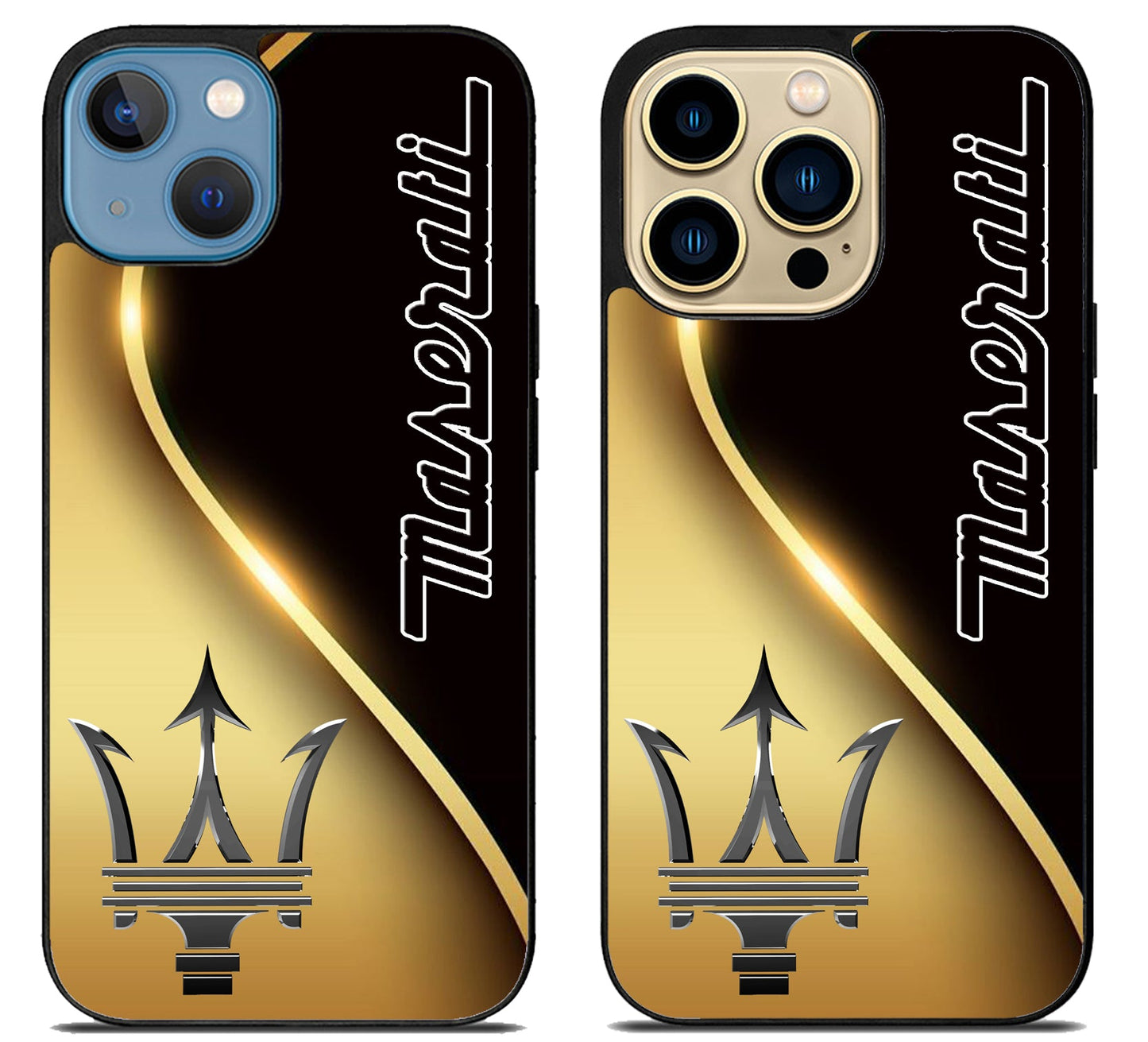 Maserati Golden Metallic iPhone 14 | 14 Plus | 14 Pro | 14 Pro Max Case