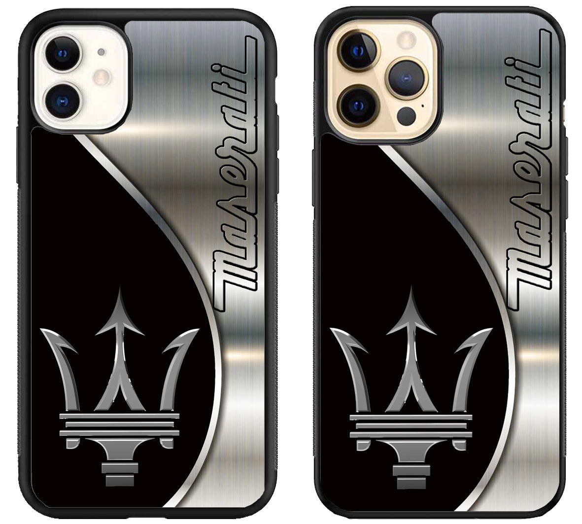 Maserati Silver Metallic iPhone 12 | 12 Mini | 12 Pro | 12 Pro Max Case