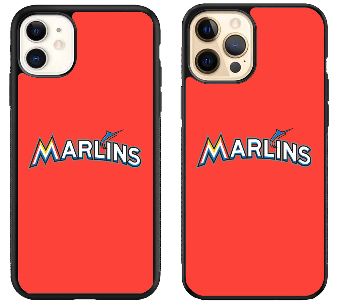 Miami Marlins Logo Minimalist iPhone 12 | 12 Mini | 12 Pro | 12 Pro Max Case