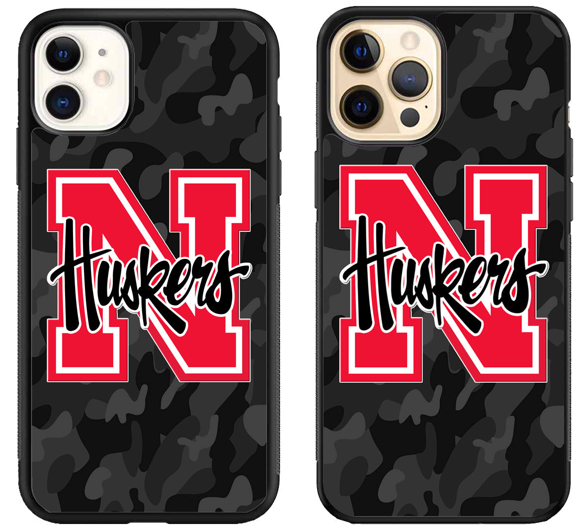 Nebraska Cornhuskers Black Camo iPhone 12 | 12 Mini | 12 Pro | 12 Pro Max Case