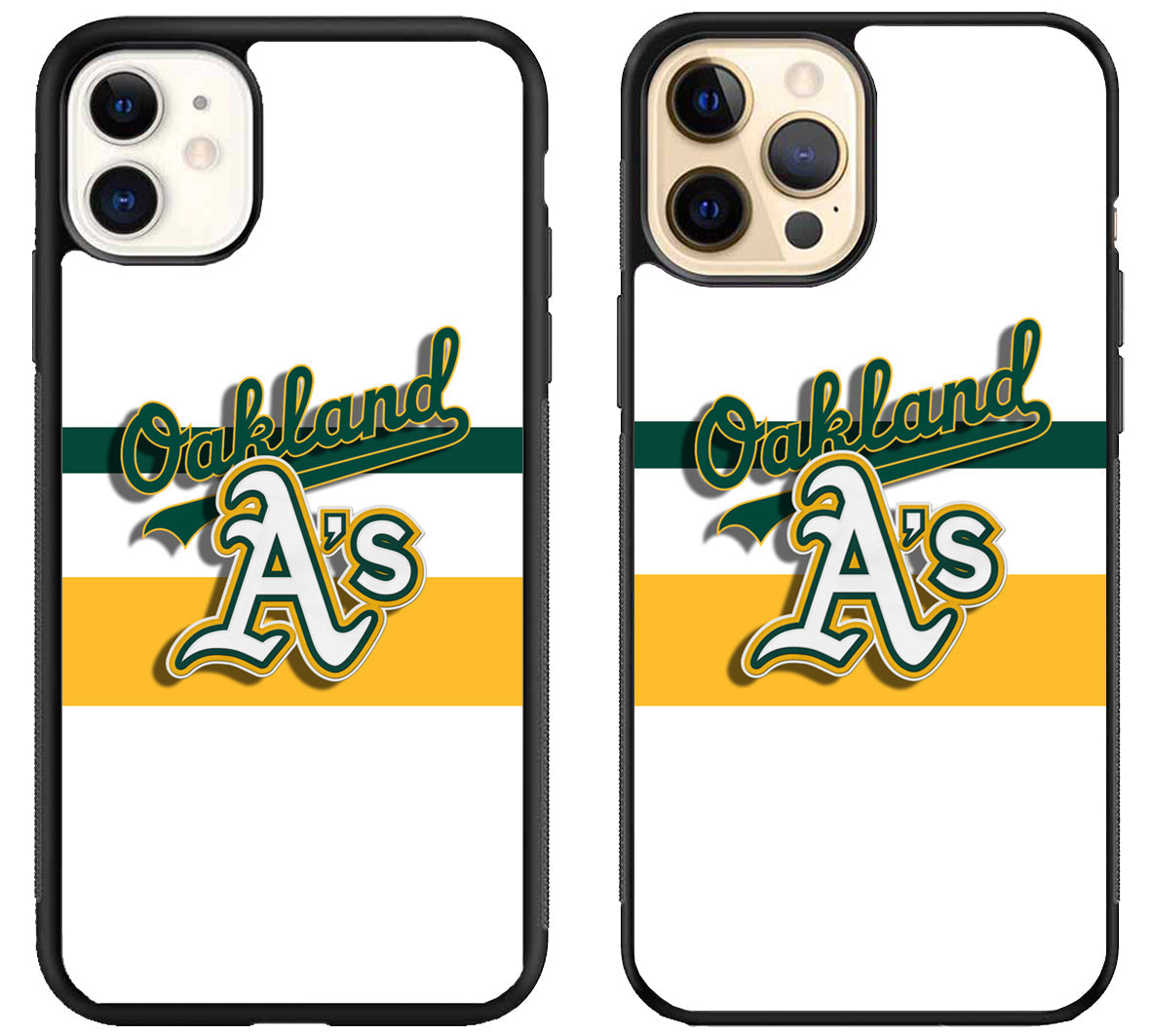 Oakland Athletics Logo Stripe iPhone 12 | 12 Mini | 12 Pro | 12 Pro Max Case