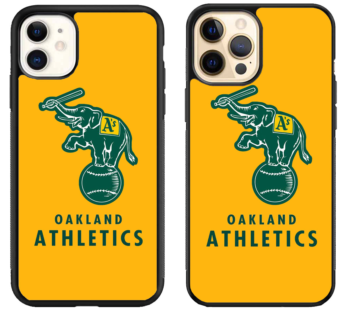 Oakland Athletics Logo Yellow iPhone 12 | 12 Mini | 12 Pro | 12 Pro Max Case