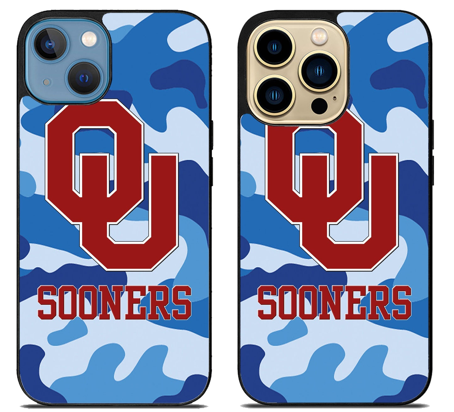 Oklahoma Sooners Blue Camo iPhone 14 | 14 Plus | 14 Pro | 14 Pro Max Case