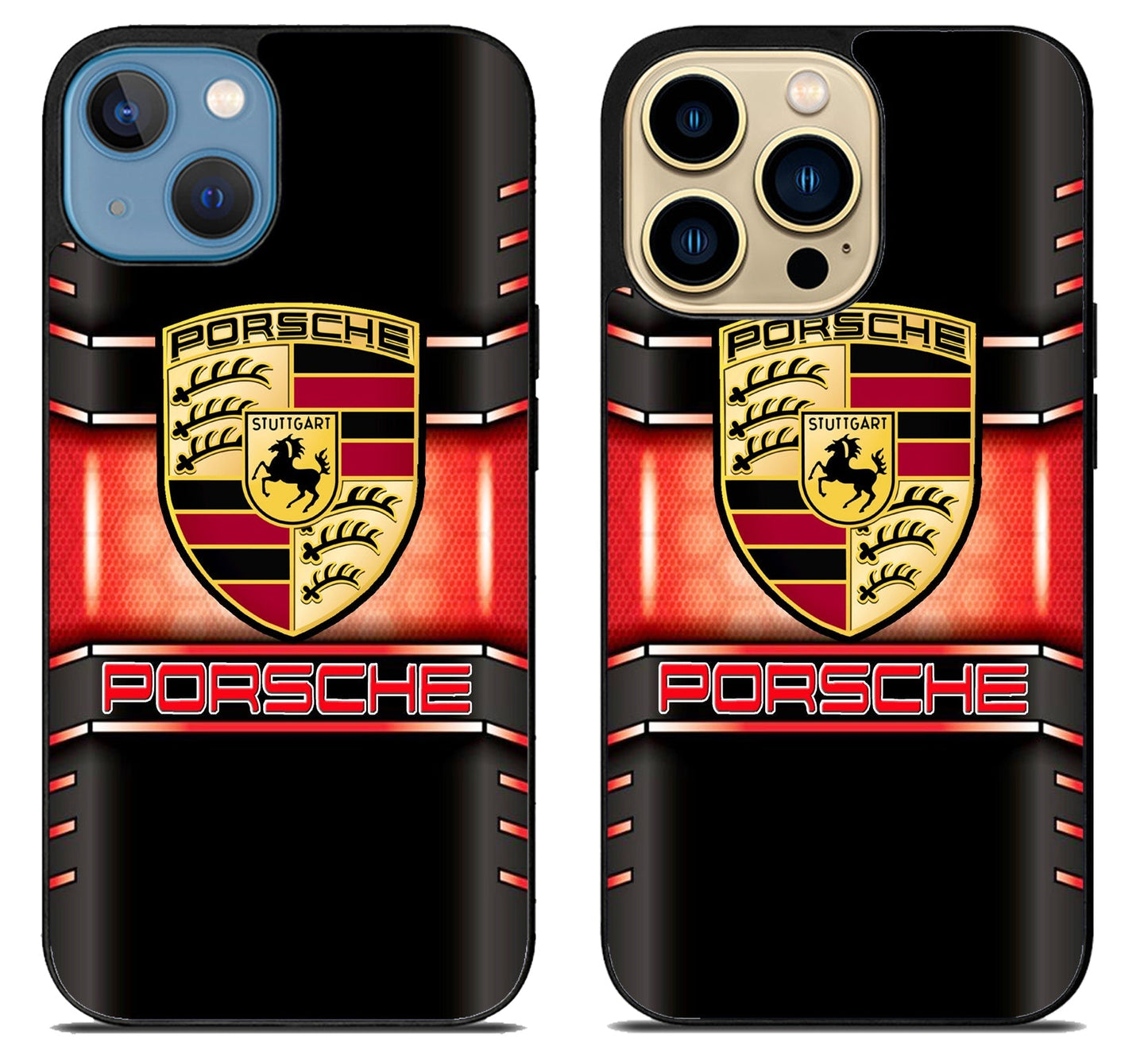 Porsche Logo Metallic iPhone 14 | 14 Plus | 14 Pro | 14 Pro Max Case
