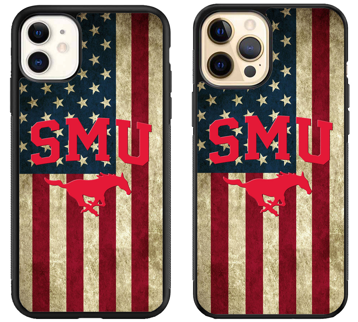 SMU Mustangs Flag Logo iPhone 12 | 12 Mini | 12 Pro | 12 Pro Max Case
