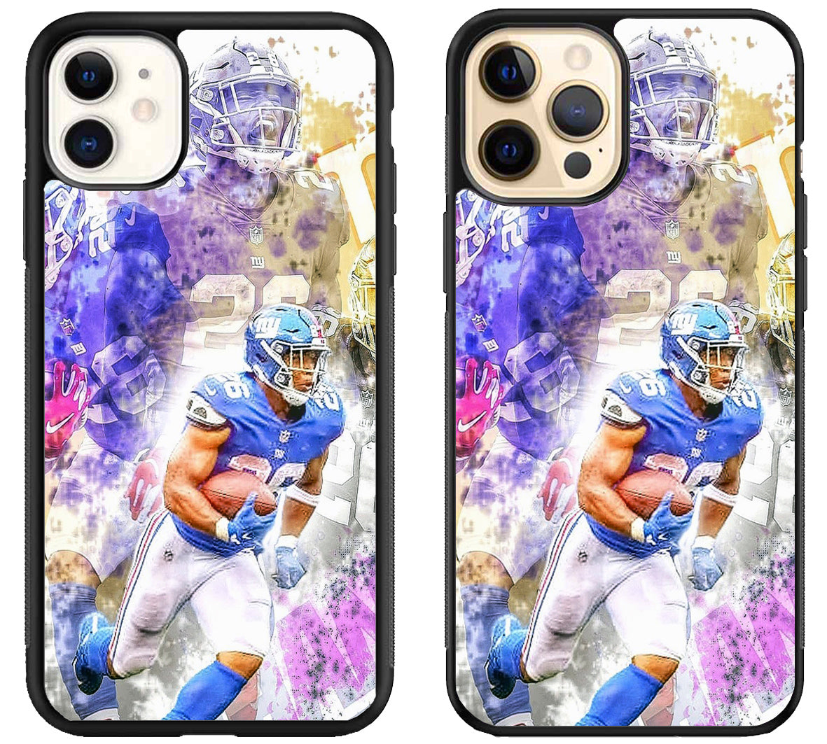 Saquon Barkley New York Giants Artwork iPhone 12 | 12 Mini | 12 Pro | 12 Pro Max Case