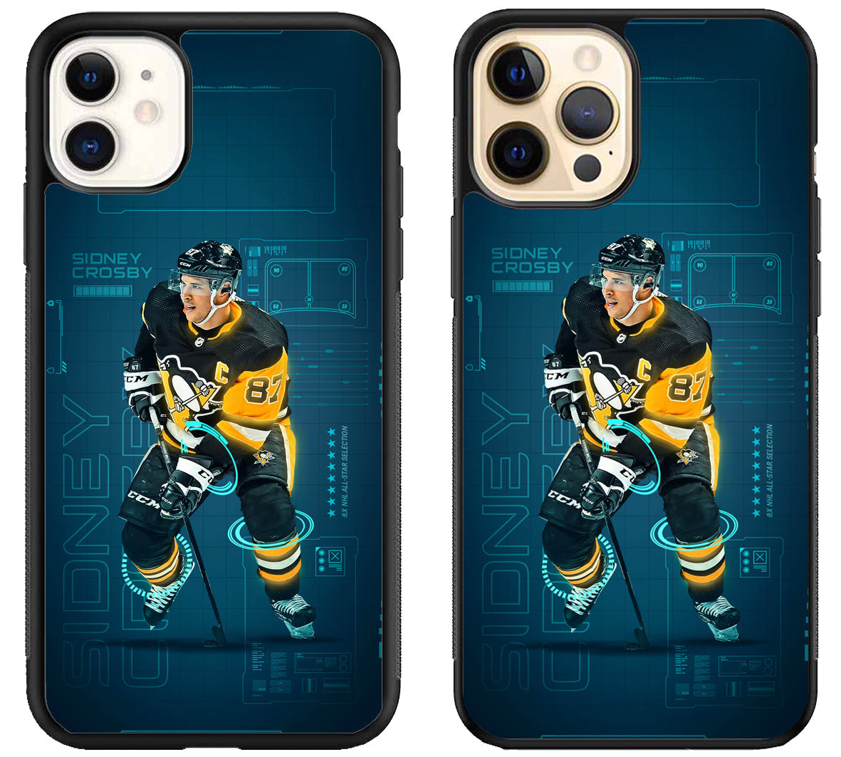 Sidney Crosby Pittsburgh Penguins Background iPhone 12 | 12 Mini | 12 Pro | 12 Pro Max Case