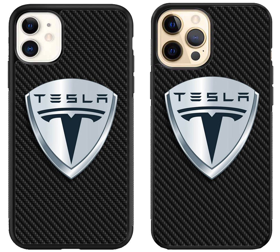 Tesla Logo Carbon iPhone 12 | 12 Mini | 12 Pro | 12 Pro Max Case