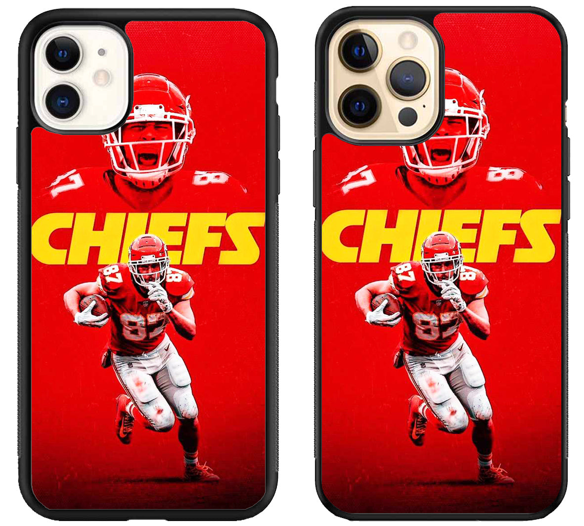 Travis kelce Kansas City Chiefs Background iPhone 12 | 12 Mini | 12 Pro | 12 Pro Max Case