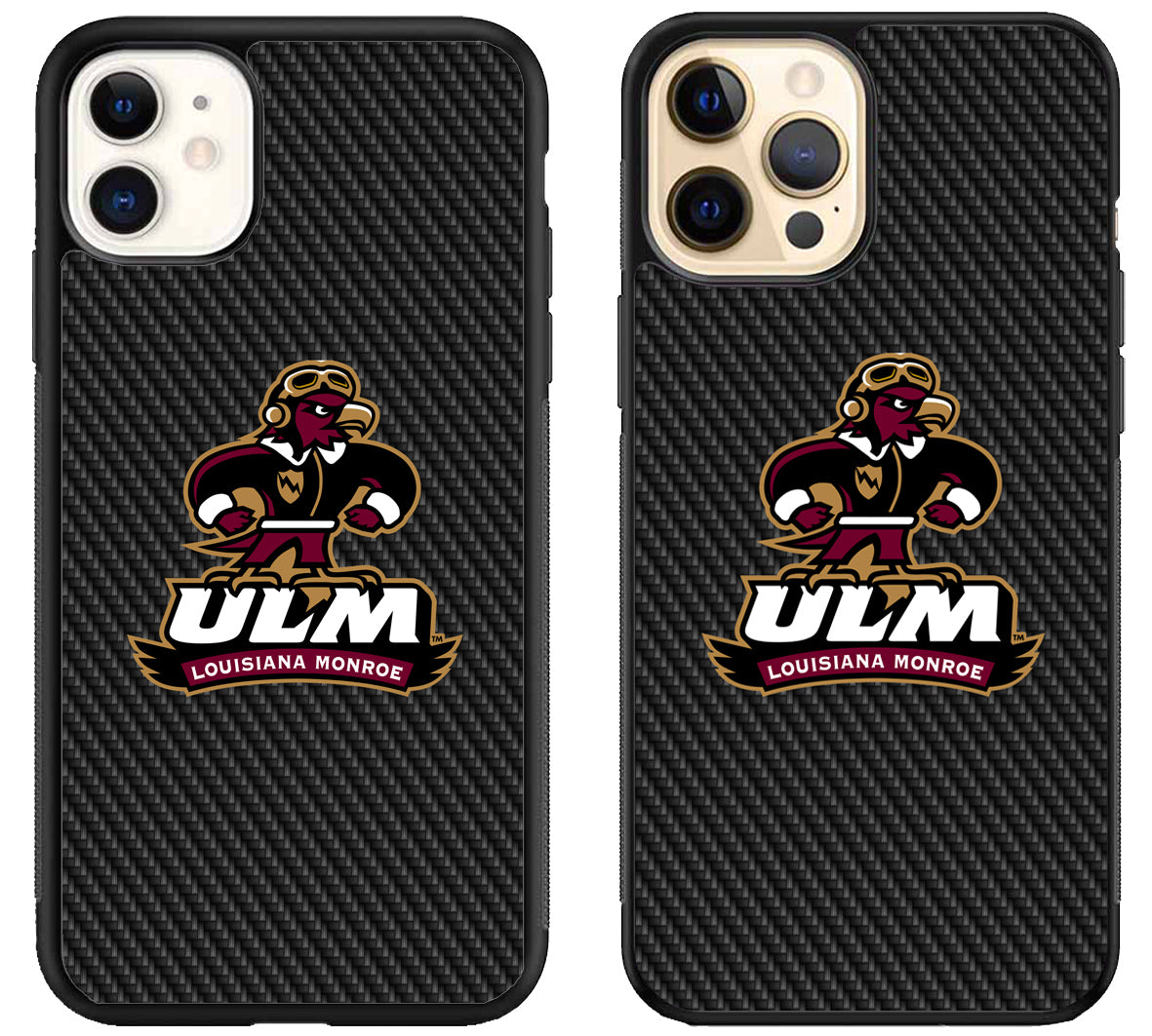 ULM Louisiana Monroe Warhawks Carbon iPhone 12 | 12 Mini | 12 Pro | 12 Pro Max Case
