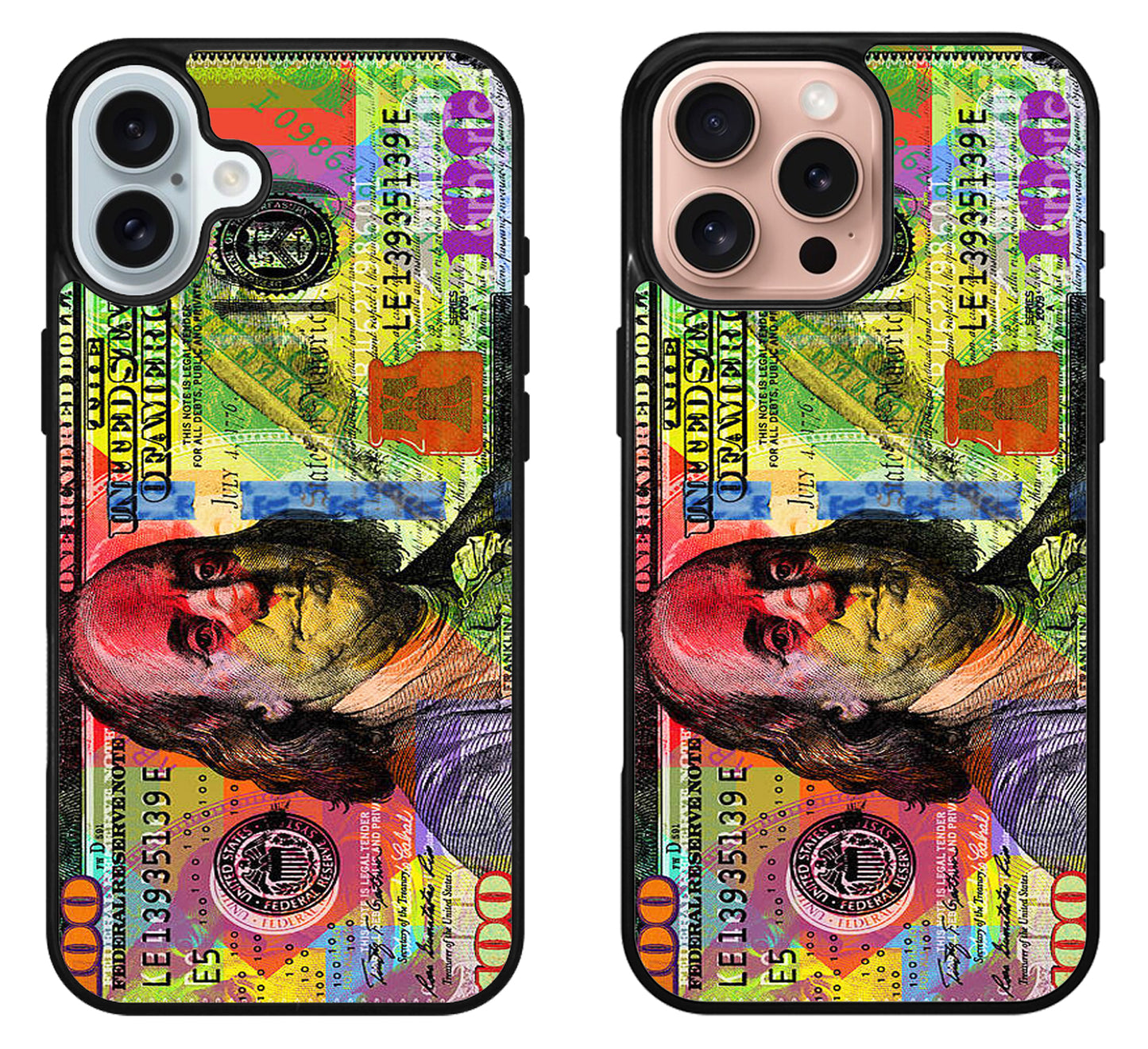 100 Dollar Bill Colorfull iPhone 16 | 16 Plus | 16 Pro | 16 Pro Max Case