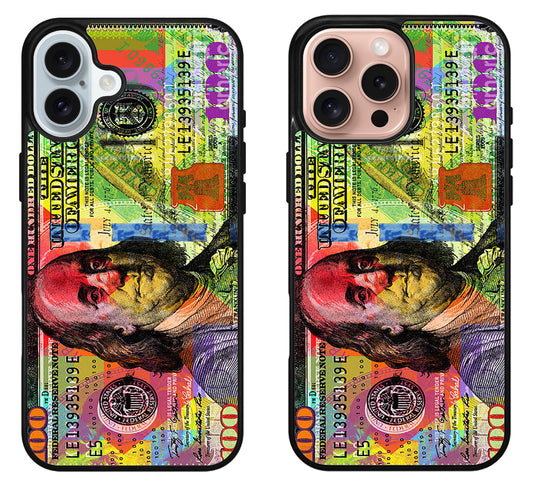 100 Dollar Bill Colorfull iPhone 16 | 16 Plus | 16 Pro | 16 Pro Max Case