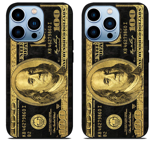 100 Dollar bill Black and Gold iPhone 15 Pro | iPhone 15 Pro Max Case