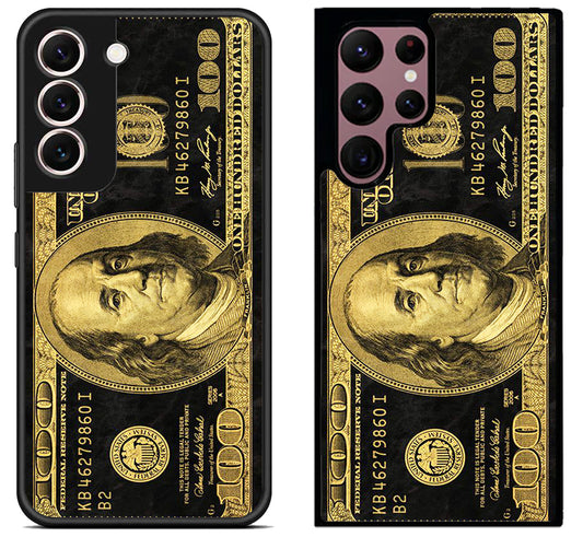 100 Dollar bill Black and Gold Samsung S22 | S22+ | S22 Ultra Case