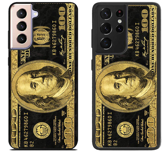 100 Dollar bill Black and Gold Samsung Galaxy S21 | S21 FE | S21+ | S21 Ultra Case