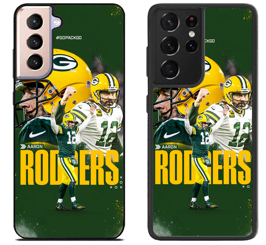 Aaron Rodgers Green Bay Packers Collage Samsung Galaxy S21 | S21 FE | S21+ | S21 Ultra Case