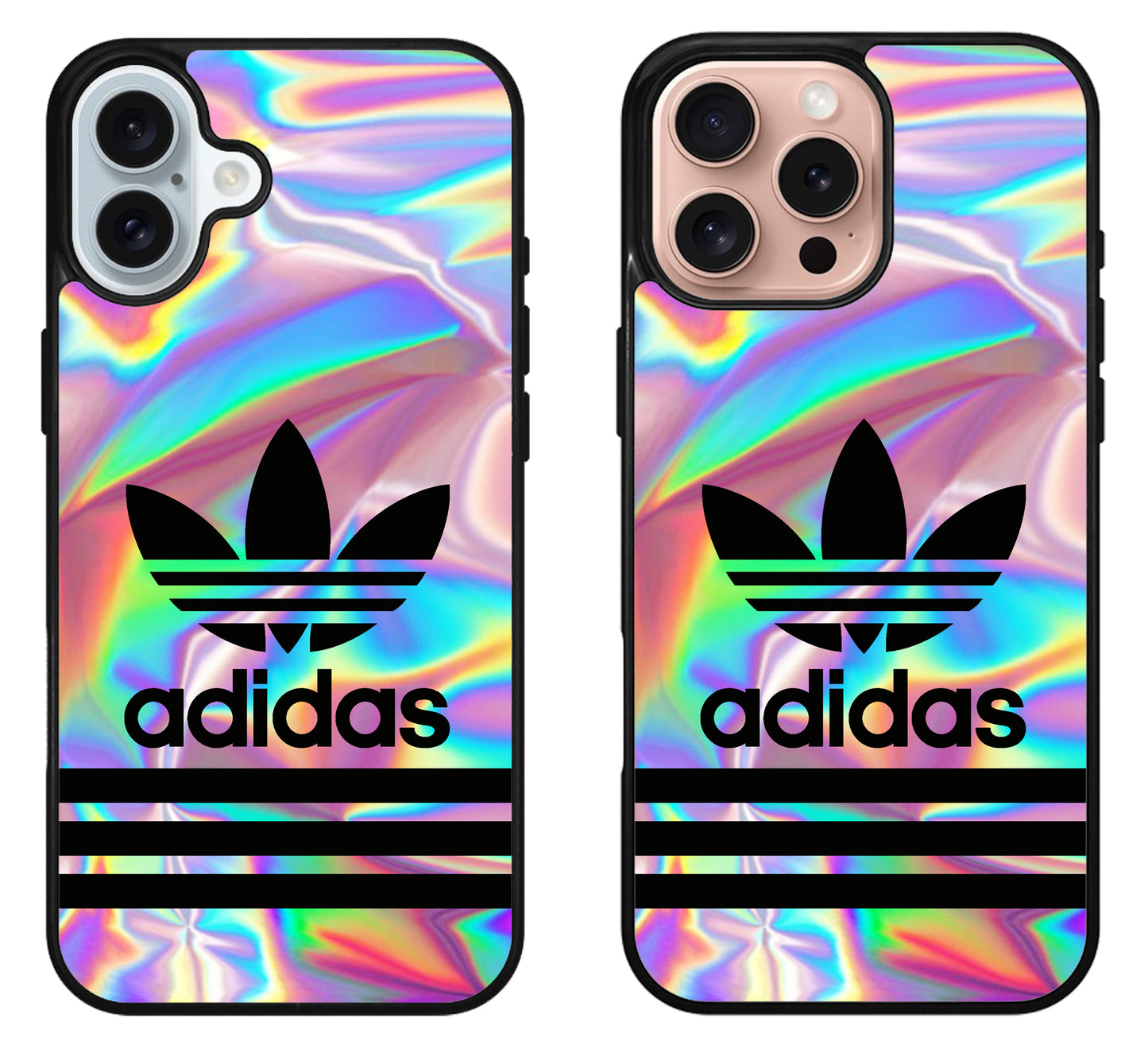 Adidas Black Holographic iPhone 16 | 16 Plus | 16 Pro | 16 Pro Max Case