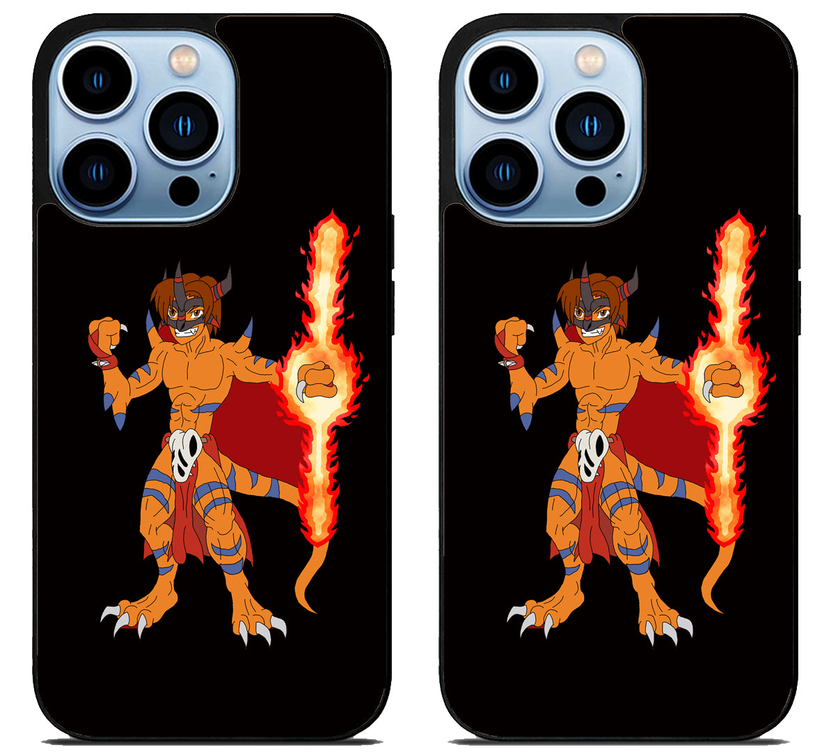 Agumon Metal Greymon Digimon Black iPhone 15 Pro | iPhone 15 Pro Max Case