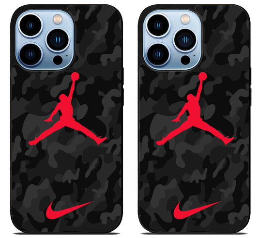 Air Jordan Red Black Camo iPhone 15 Pro | iPhone 15 Pro Max Case