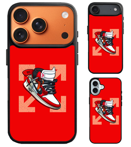 Air Jordan Red Off White iPhone Air | iPhone 17 | 17 Pro | 17 Pro Max Case