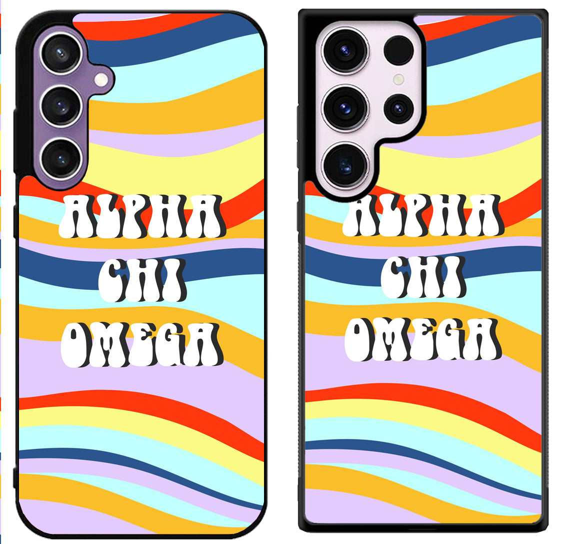 Alpha Chi Omega Colorfull Samsung Galaxy S24 | S24+ | S24 Ultra Case