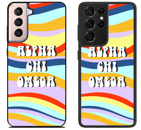Alpha Chi Omega Colorfull Samsung Galaxy S21 | S21 FE | S21+ | S21 Ultra Case