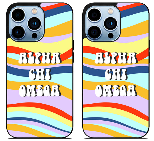 Alpha Chi Omega Colorfull iPhone 15 Pro | iPhone 15 Pro Max Case