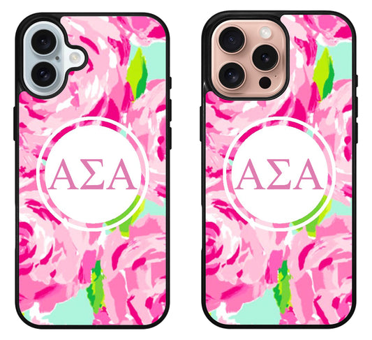 Alpha Sigma Alpha Flowers iPhone 16 | 16 Plus | 16 Pro | 16 Pro Max Case