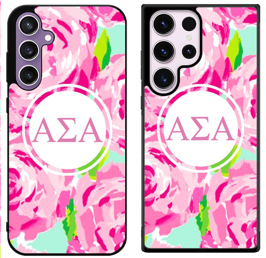 Alpha Sigma Alpha Flowers Samsung Galaxy S24 | S24+ | S24 Ultra Case