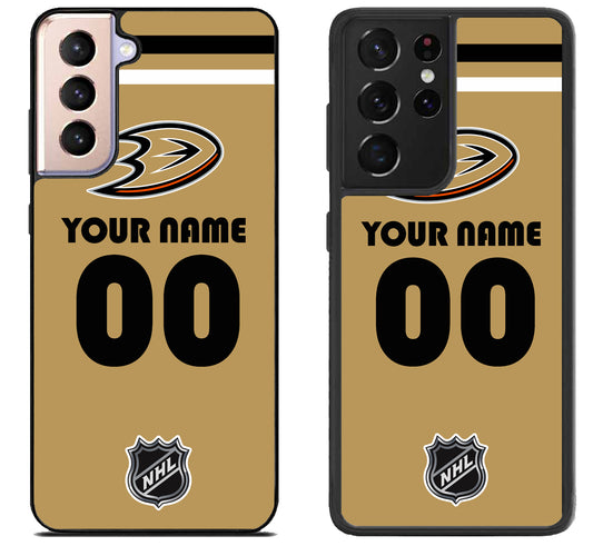 Custom Personalized Anaheim Ducks NHL Samsung Galaxy S21 | S21 FE | S21+ | S21 Ultra Case