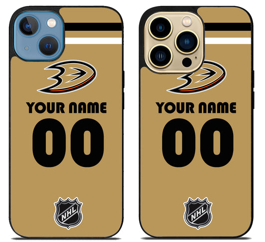 Custom Personalized Anaheim Ducks NHL iPhone 14 | 14 Plus | 14 Pro | 14 Pro Max Case