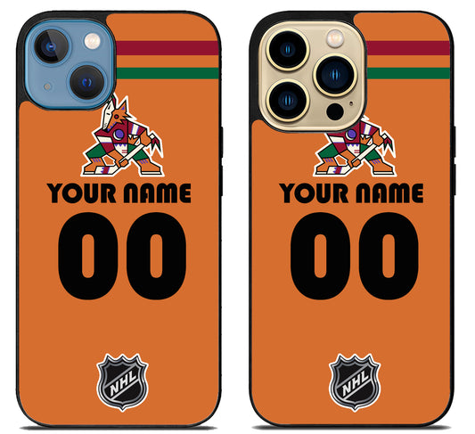 Custom Personalized Arizona Coyotes NHL iPhone 14 | 14 Plus | 14 Pro | 14 Pro Max Case