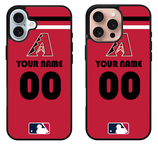 Custom Personalized Arizona Diamondbacks MLB iPhone 16 | 16 Plus | 16 Pro | 16 Pro Max Case