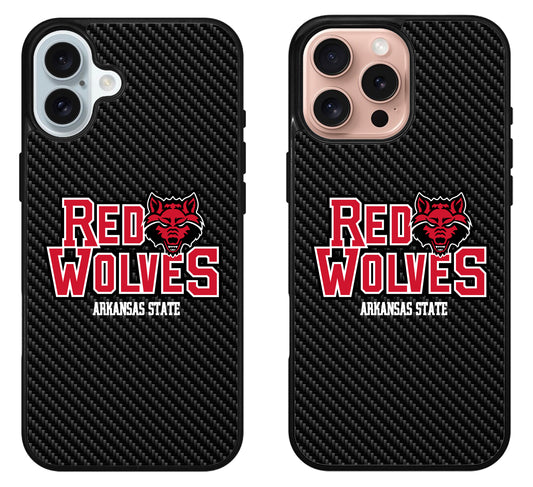 Arkansas State Red Wolves Carbon iPhone 16 | 16 Plus | 16 Pro | 16 Pro Max Case