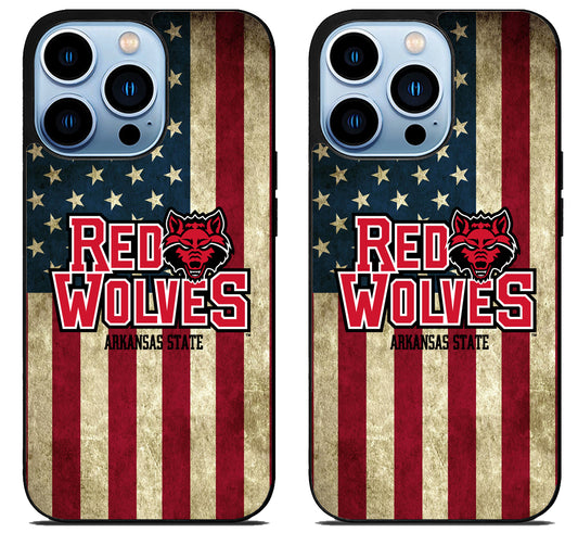 Arkansas State Red Wolves Flag iPhone 15 Pro | iPhone 15 Pro Max Case