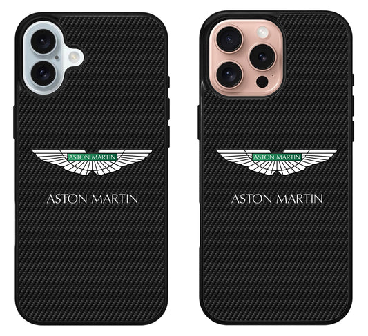 Aston Martin Black Carbon iPhone 16 | 16 Plus | 16 Pro | 16 Pro Max Case