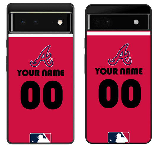 Custom Personalized Atlanta Braves MLB Google Pixel 6 | 6A | 6 Pro Case