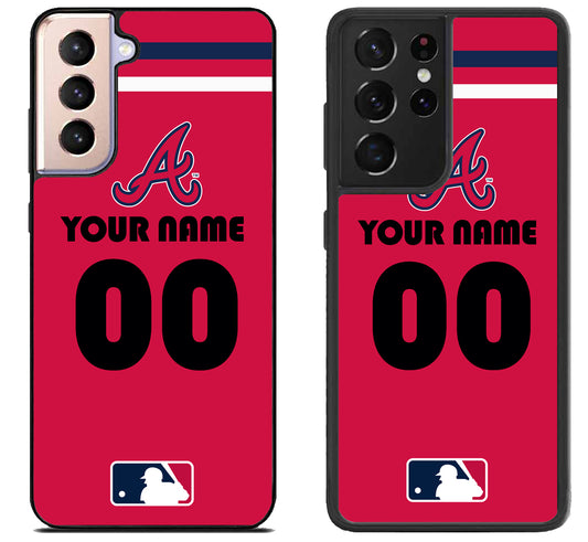 Custom Personalized Atlanta Braves MLB Samsung Galaxy S21 | S21 FE | S21+ | S21 Ultra Case