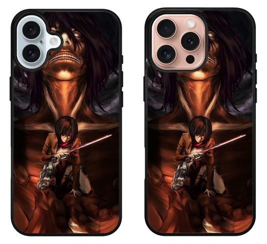 Attack on titan Mikasa iPhone 16 | 16 Plus | 16 Pro | 16 Pro Max Case