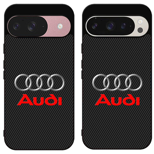 Audi Logo Black Carbon Google Pixel 9 | 9 Pro | 9 Pro XL Case