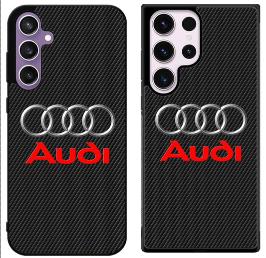 Audi Logo Black Carbon Samsung Galaxy S24 | S24+ | S24 Ultra Case